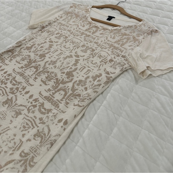 J.Crew Gold & Cream Tissue Graphic Tee - Picture 2 of 8